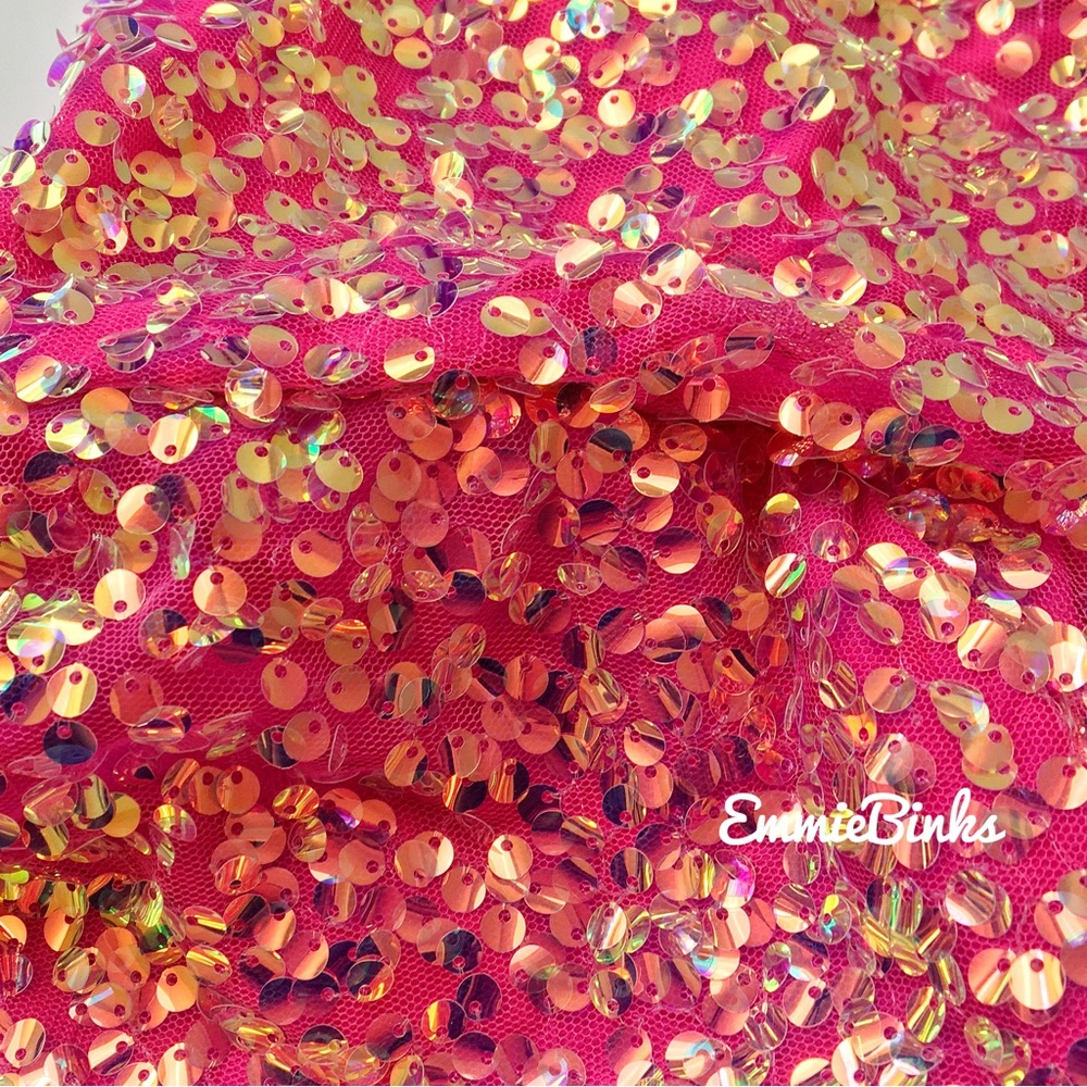 New Luxe Pink Sexy Sequin Evening Party Dress - Picture 13 of 16